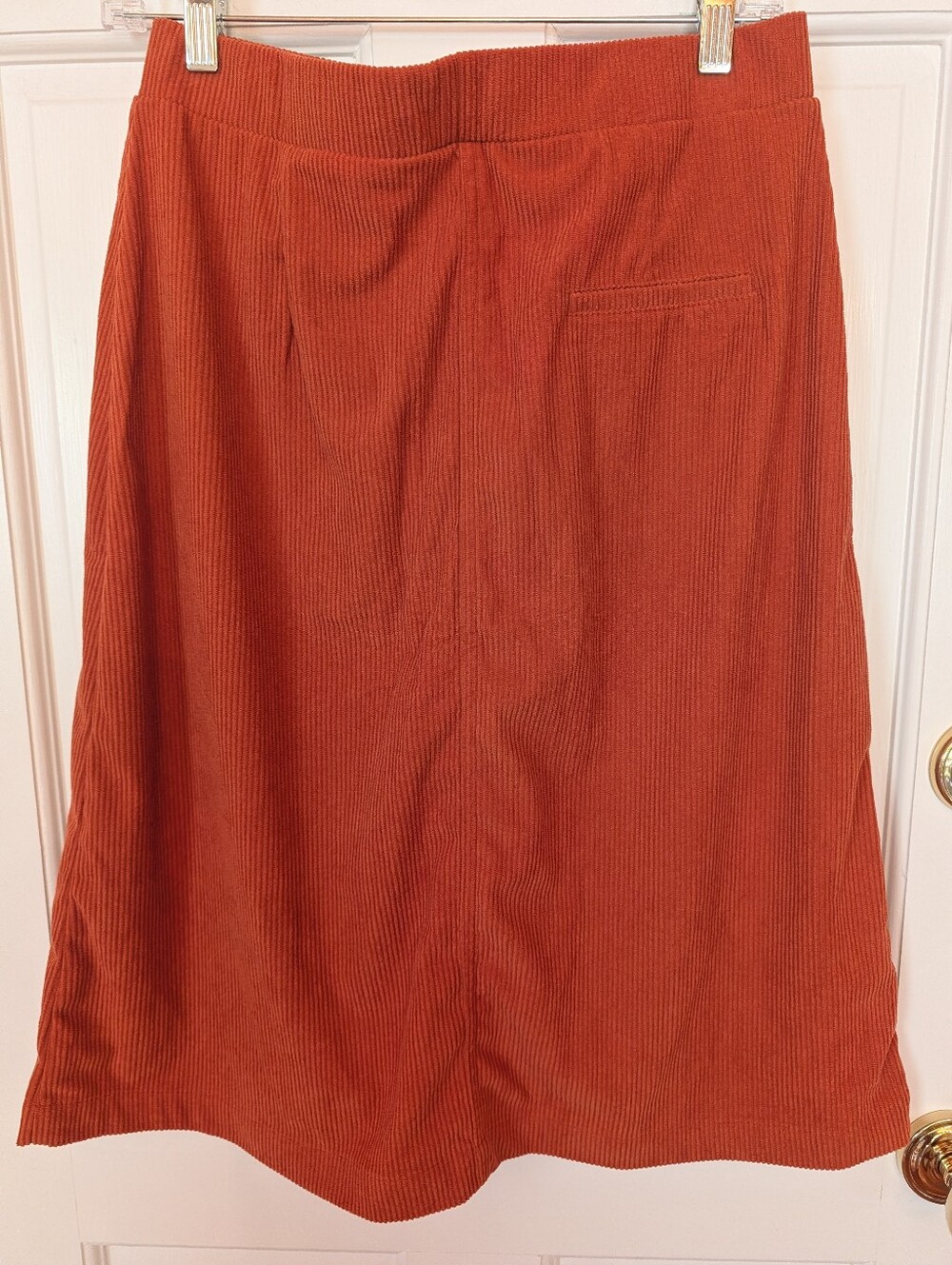 NWT Women's HALARA AuraCord Cloud Baked Clay Ribbed Corduroy Midi Skirt Sz M - Picture 7 of 7
